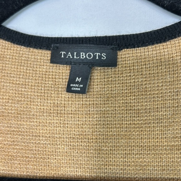 Talbots Long Line Color Block Merino Wool Cardigan Size M - Picture 2 of 6